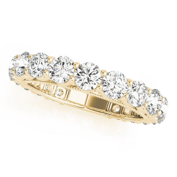 Thumbnail: 14kt Gold Diamond Ladies Prong Set Design Wedding Ban
