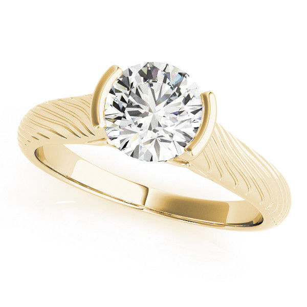 Thumbnail: 14kt Gold Round Solitaire Engagement Ring
