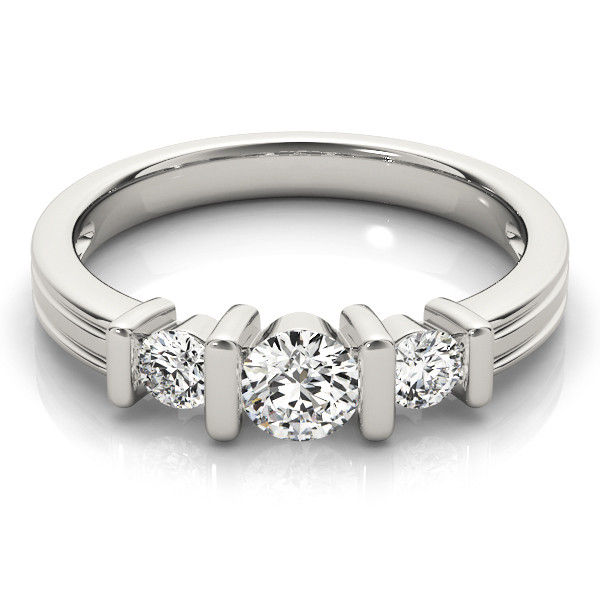 Thumbnail: 14KT Gold Three Stone Diamond Engagement Ring