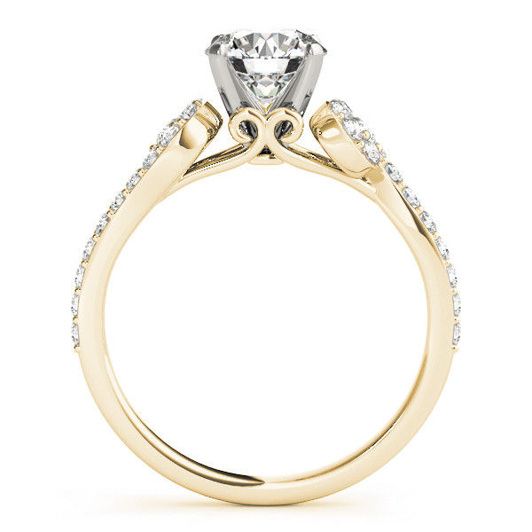 Thumbnail: 14kt Gold Single Row Diamond Engagement Ring.