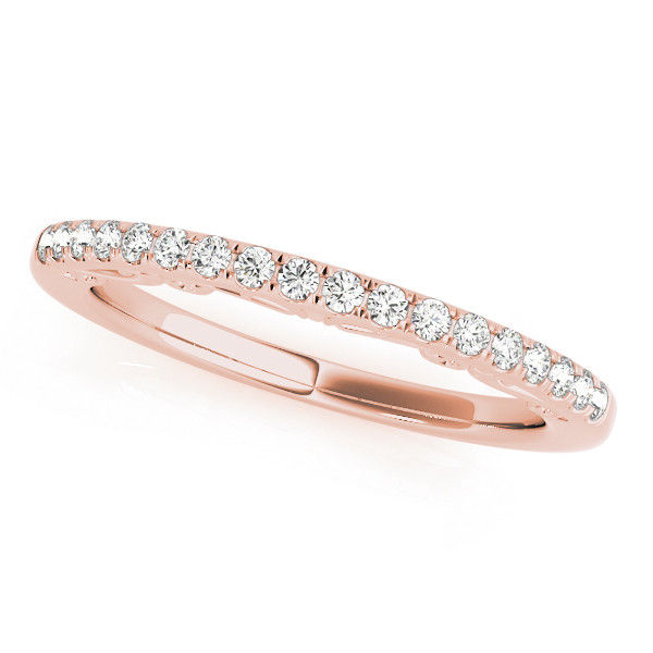 Thumbnail: 14kt Gold Diamond Ladies Curved Wedding