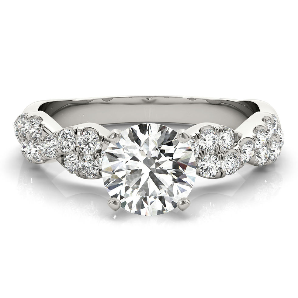 Thumbnail: 14KT Gold Pave Diamond Engagement Ring