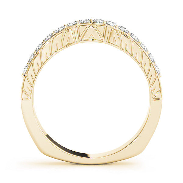 Thumbnail: 14kt Gold Diamond Ladies Curved Wedding