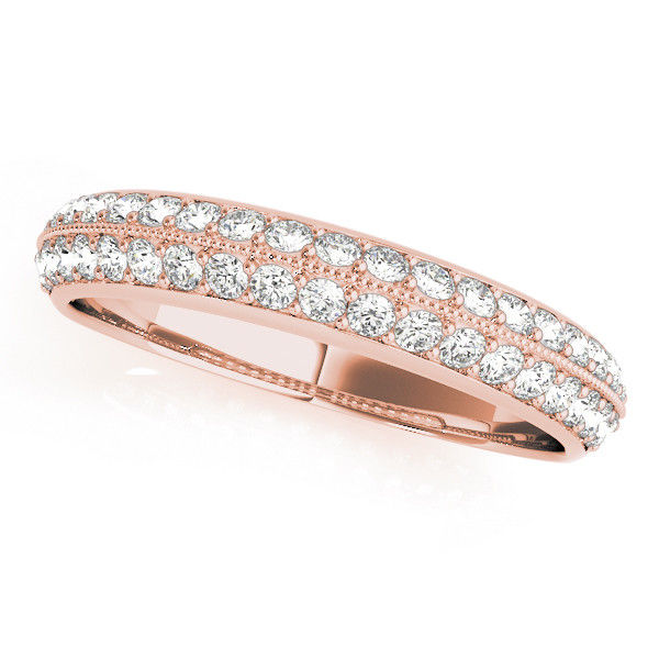Thumbnail: 14kt Gold Diamond Ladies Pave Set Design Wedding Band