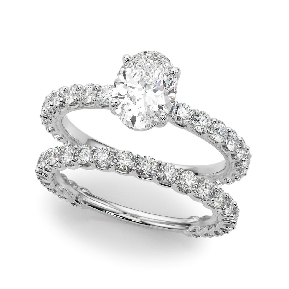 Thumbnail: 14kt Gold Trellis Diamond Engagement Ring