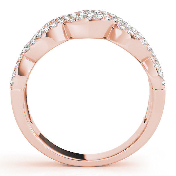 Thumbnail: 14kt Gold Diamond Ladies Twist Design Wedding Band