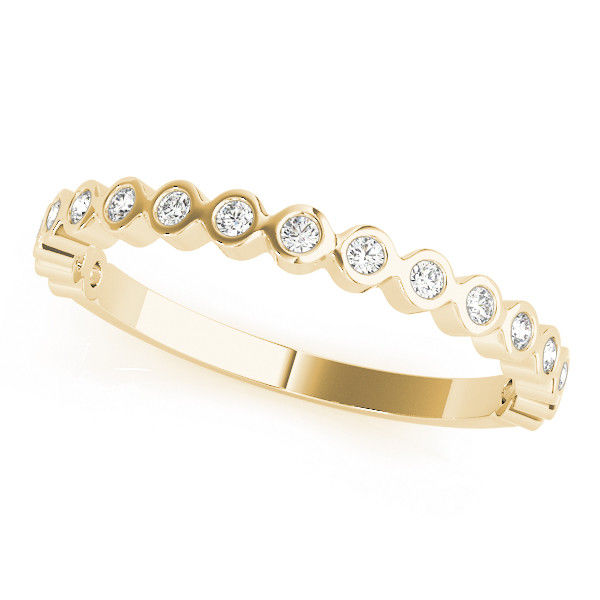 Thumbnail: 14kt Gold Diamond Ladies Bezel Set Design Wedding Band