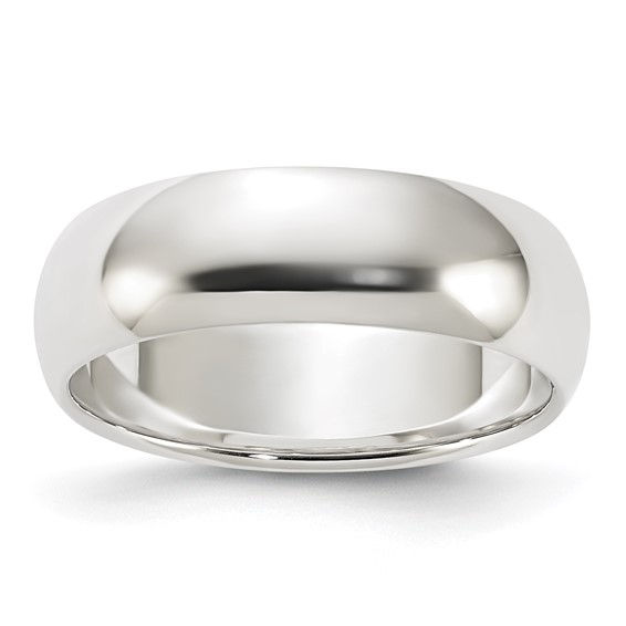 Sterling Silver 8mm Half Round Band