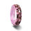 Thumbnail: JOAN Domed Polished Pink Ceramic Ring with Laser Engraved Camo Pattern - 6mm