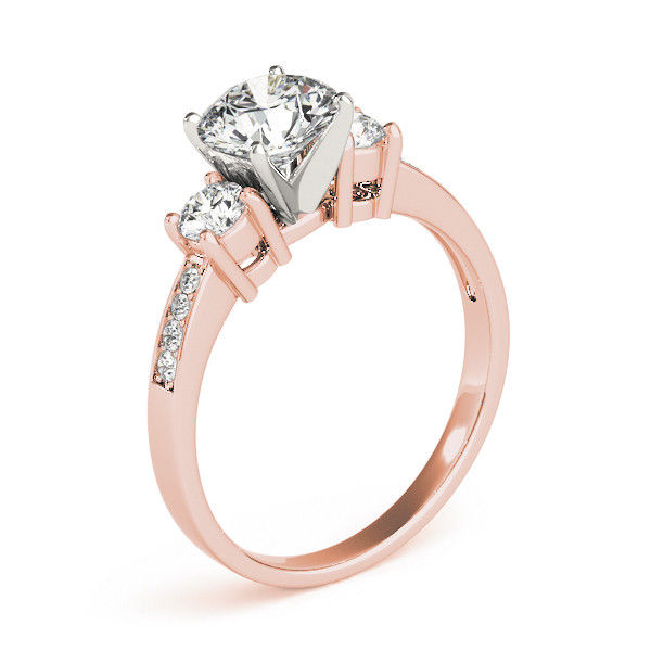 Thumbnail: 14KT Gold Three Stone Diamond Engagement Ring