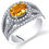 Thumbnail: 14kt Gold Orange Sapphire ColorStone and  Diamond Ring.