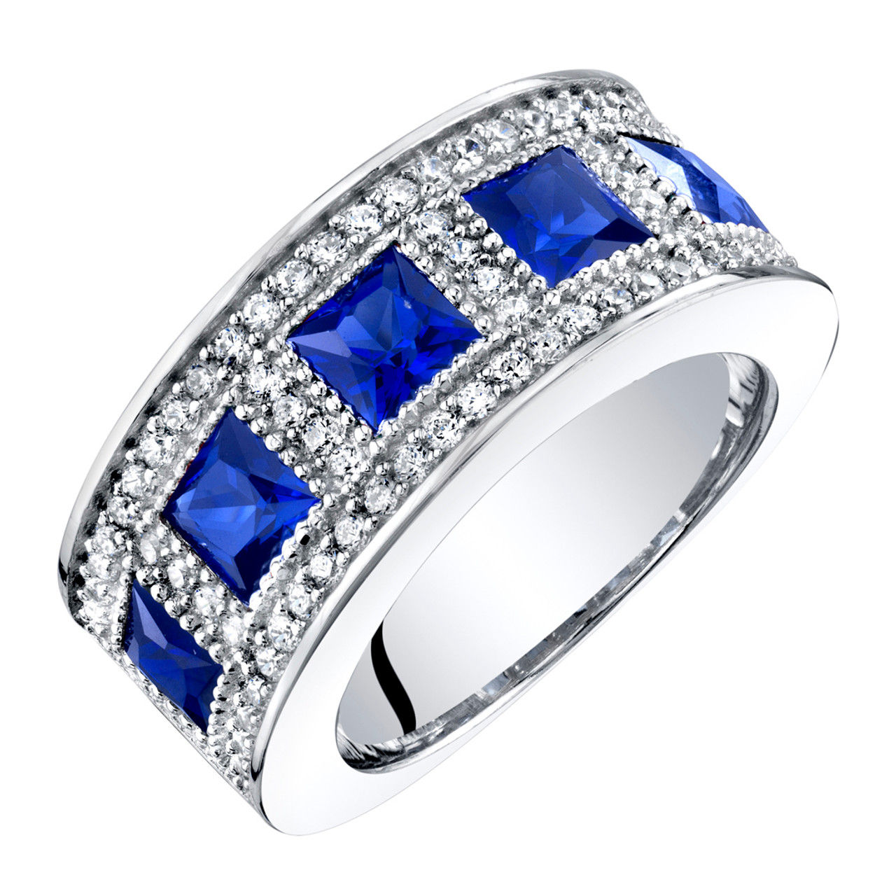 14kt Gold Blue Sapphire ColorStone and Diamond Ring.