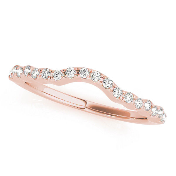 Thumbnail: 14kt Gold Diamond Ladies Curved Wedding
