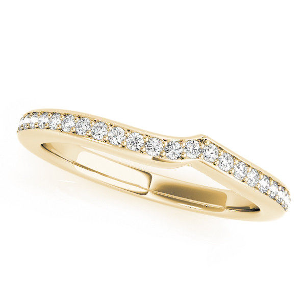 Thumbnail: 14kt Gold Diamond Ladies Curved Wedding