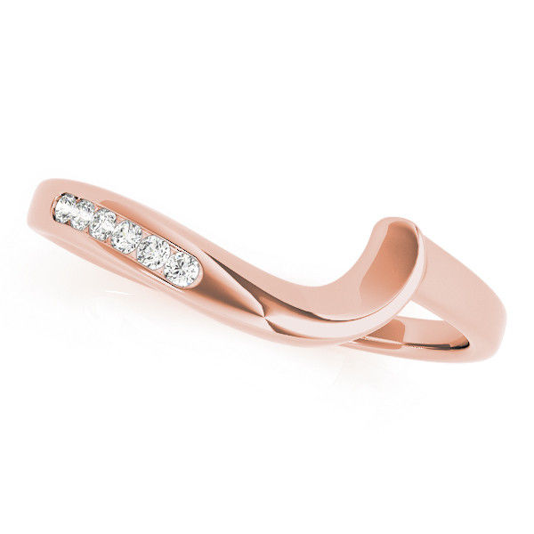Thumbnail: 14kt Gold Diamond Ladies Curved Wedding