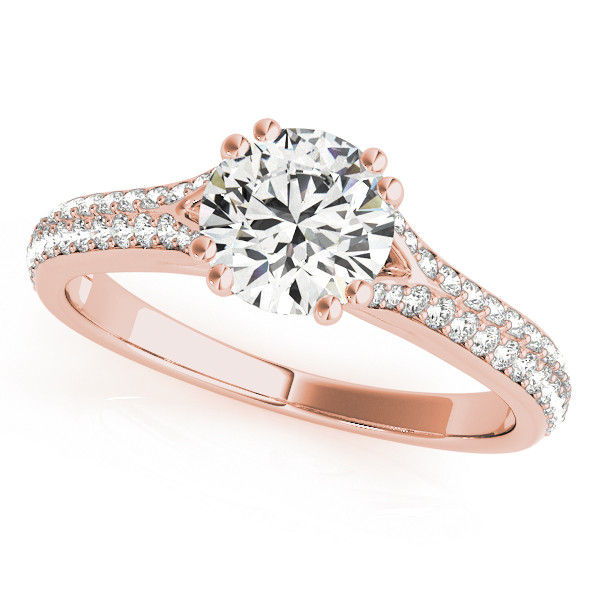 Thumbnail: 14kt Gold Multi Row Diamond Engagement Ring
