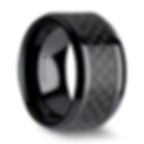 Thumbnail: ONYX Black Ceramic Ring with Black Carbon Fiber Inlaid - 4mm - 12mm