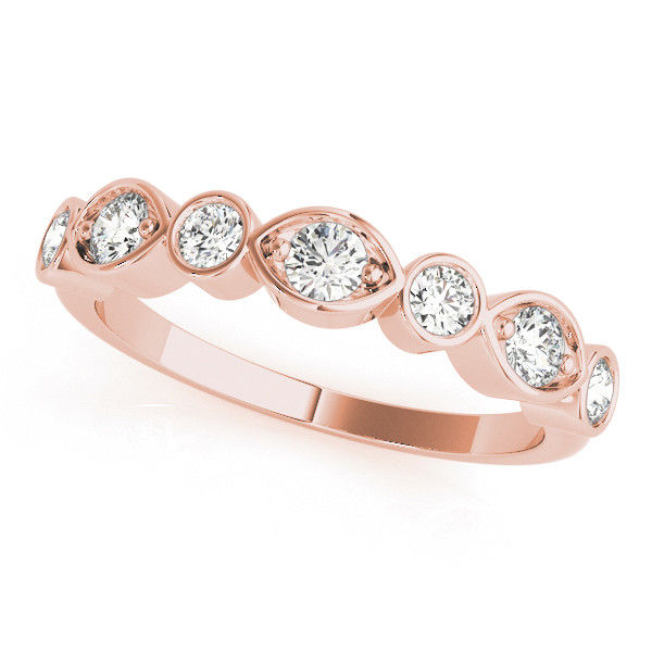 Thumbnail: 14kt Gold Diamond Ladies Bezel Set Design Wedding Band