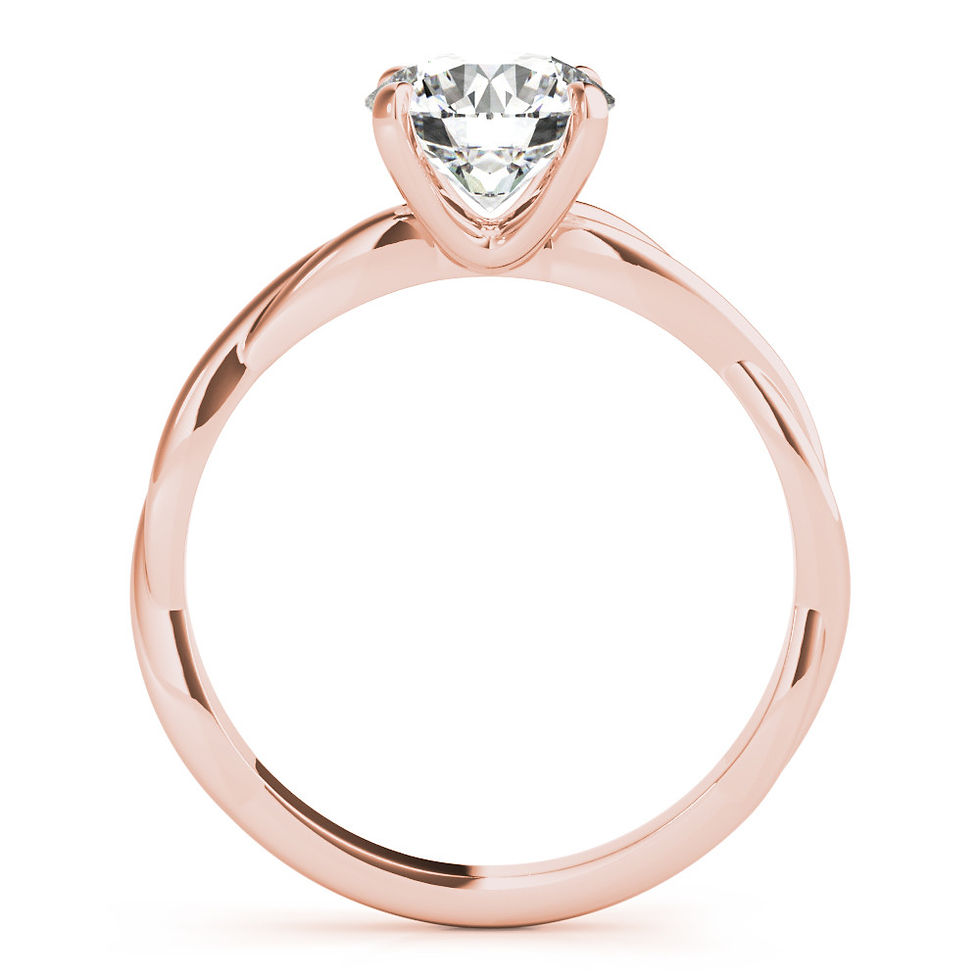 Thumbnail: 14kt Gold Twist Style Diamond Engagement Ring.