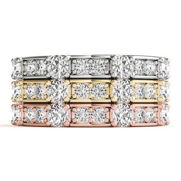 Thumbnail: 14kt Gold Stackable DiamondWedding Band