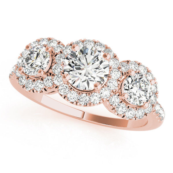 Thumbnail: 14KT Gold Three Stone Diamond Engagement Ring