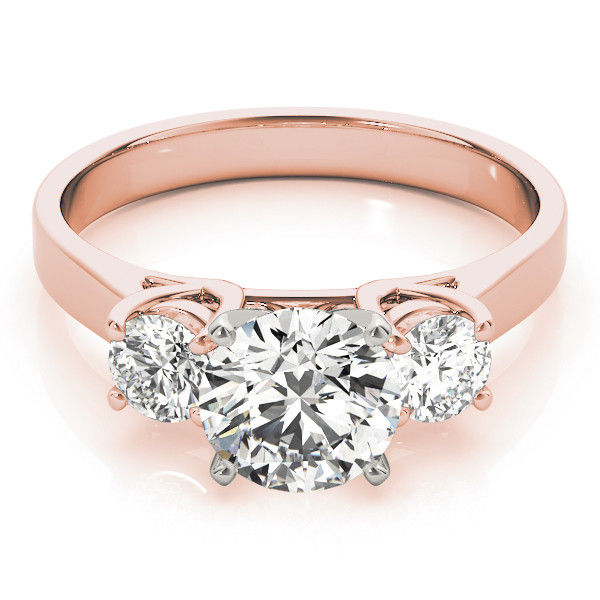 Thumbnail: 14KT Gold Three Stone Diamond Engagement Ring