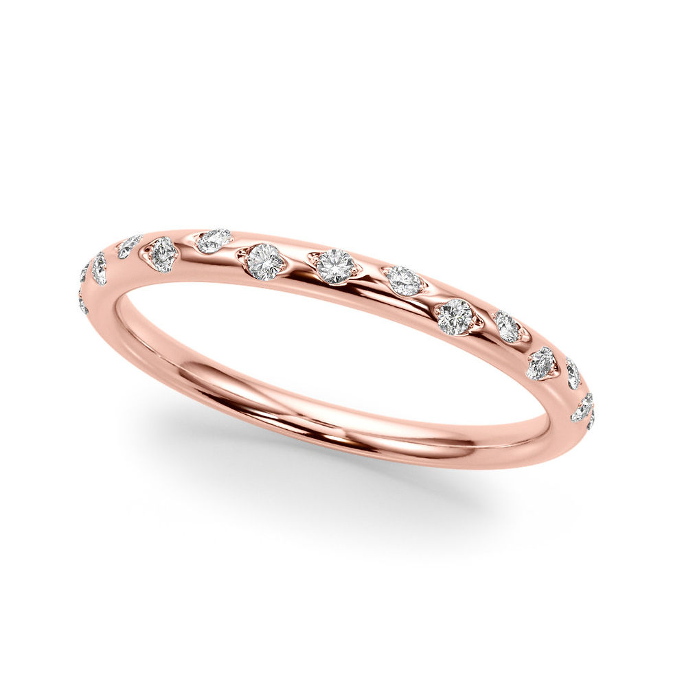 Thumbnail: 14kt Gold Stackable DiamondWedding Band