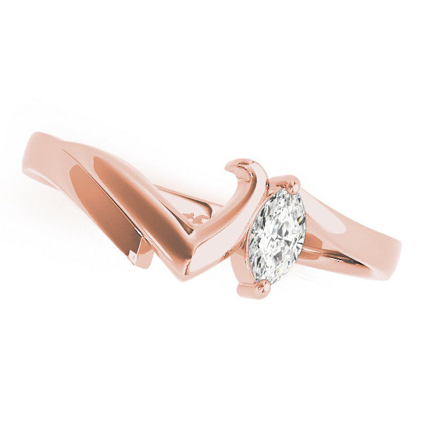 Thumbnail: 14kt Gold Diamond Ladies Curved Wedding
