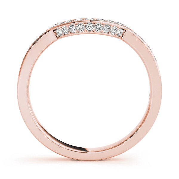 Thumbnail: 14kt Gold Diamond Ladies Curved Wedding