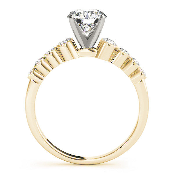 Thumbnail: 14kt Gold Single Row Diamond Engagement Ring.