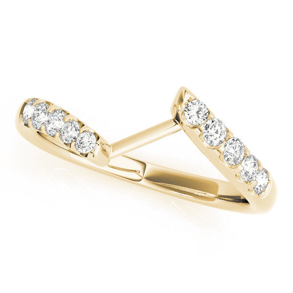 Thumbnail: 14kt Gold Diamond Ladies Curved Wedding