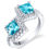 Thumbnail: 14kt Gold Swiss Blue Topaz ColorStone and  Diamond Ring.