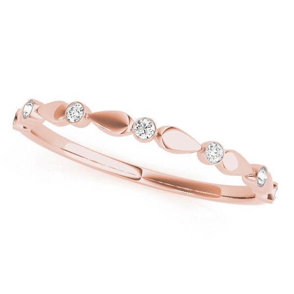 Thumbnail: 14kt Gold Diamond Ladies Bezel Set Design Wedding Band