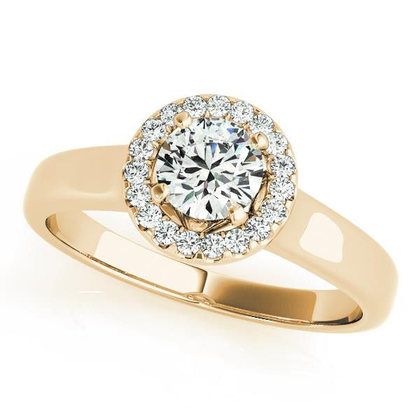 Thumbnail: 14kt Gold Halo Diamond Engagement Ring.