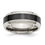 Thumbnail: Chisel Stainless Steel Base with Polished Black Ceramic Center Beveled Band