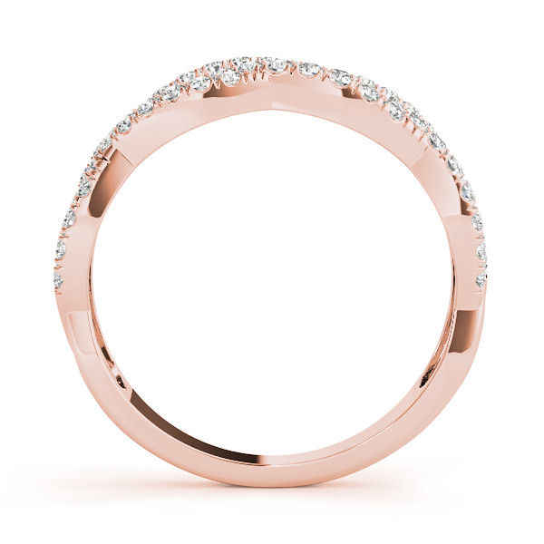 Thumbnail: 14kt Gold Diamond Ladies Twist Design Wedding Band