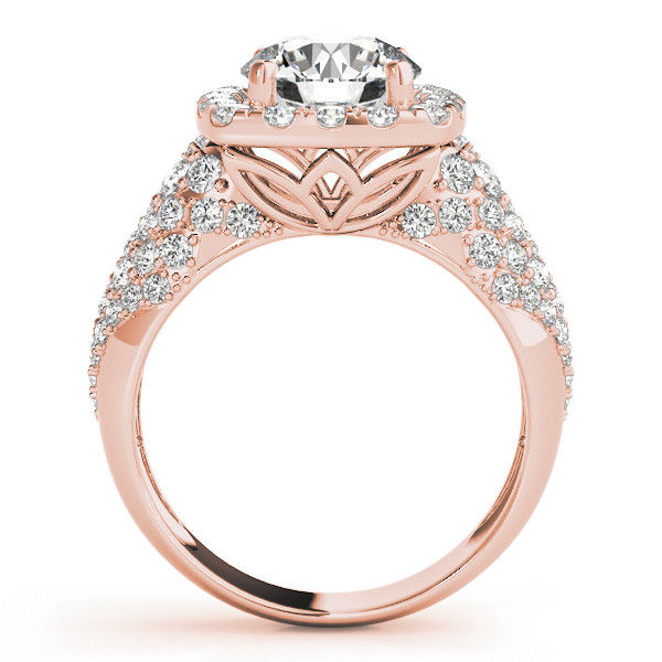 Thumbnail: 14kt Gold Halo Diamond Engagement Ring.