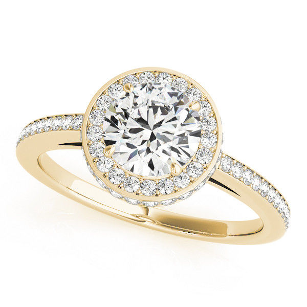 Thumbnail: 14kt Gold Halo Diamond Engagement Ring.