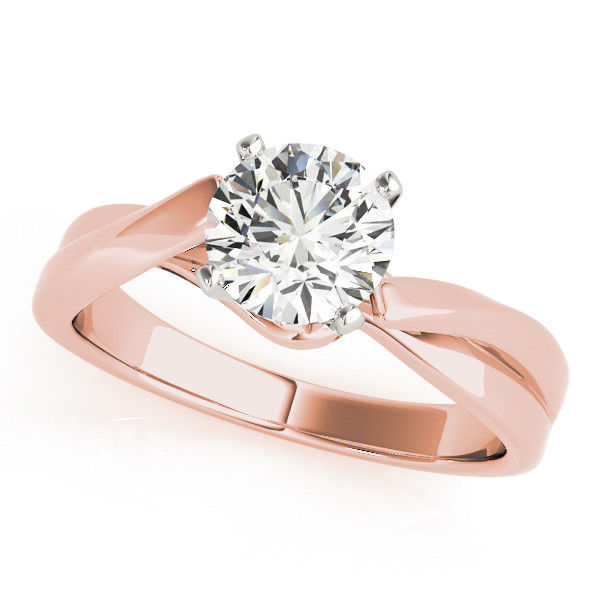 Thumbnail: 14kt Gold Twist Style Diamond Engagement Ring.
