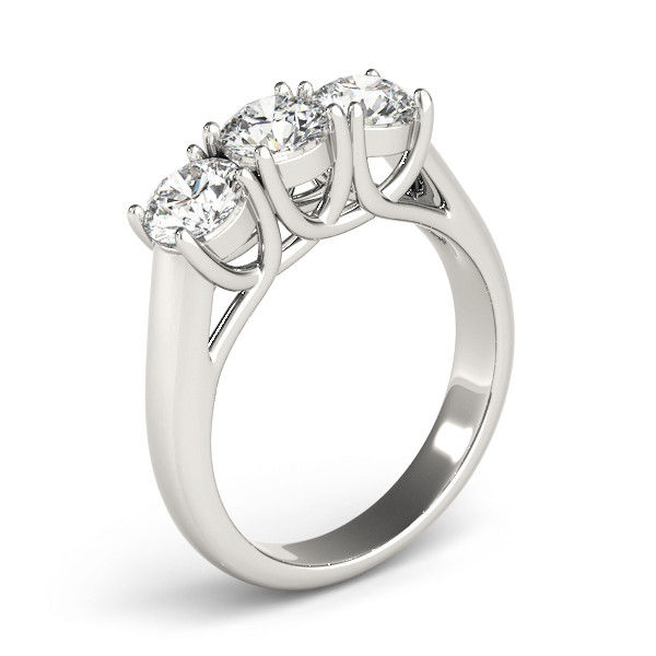 Thumbnail: 14KT Gold Three Stone Diamond Engagement Ring
