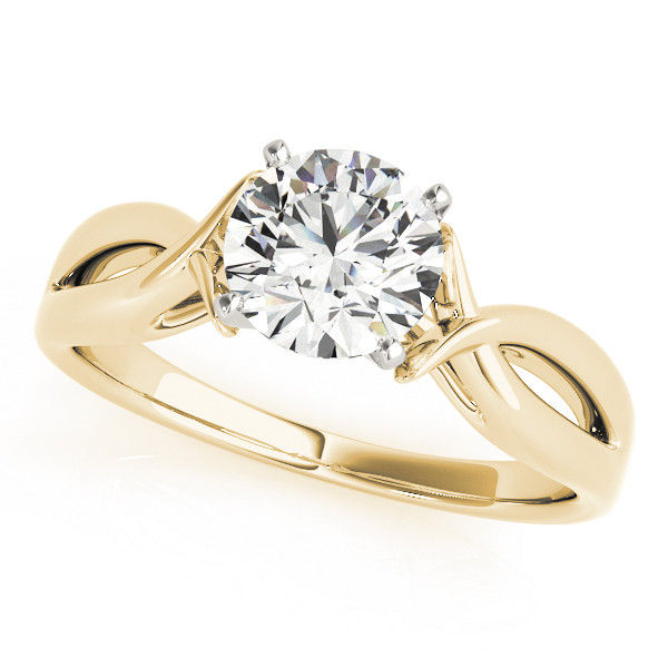 Thumbnail: 14kt Gold Twist Style Diamond Engagement Ring.