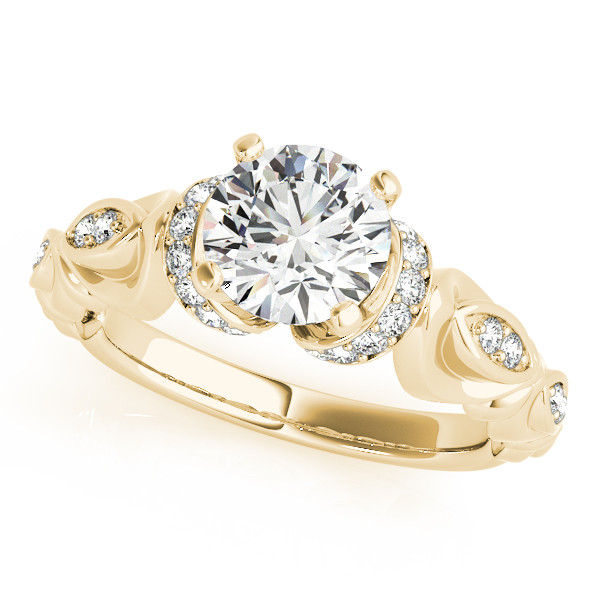 Thumbnail: 14kt Gold Art Deco Vintage Style Diamond Engagement Ring.