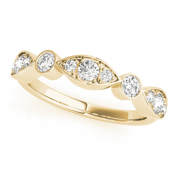 Thumbnail: 14kt Gold Diamond Ladies Bezel Set Design Wedding Band