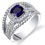 Thumbnail: 14kt Gold Blue Sapphire ColorStone and  Diamond Ring.