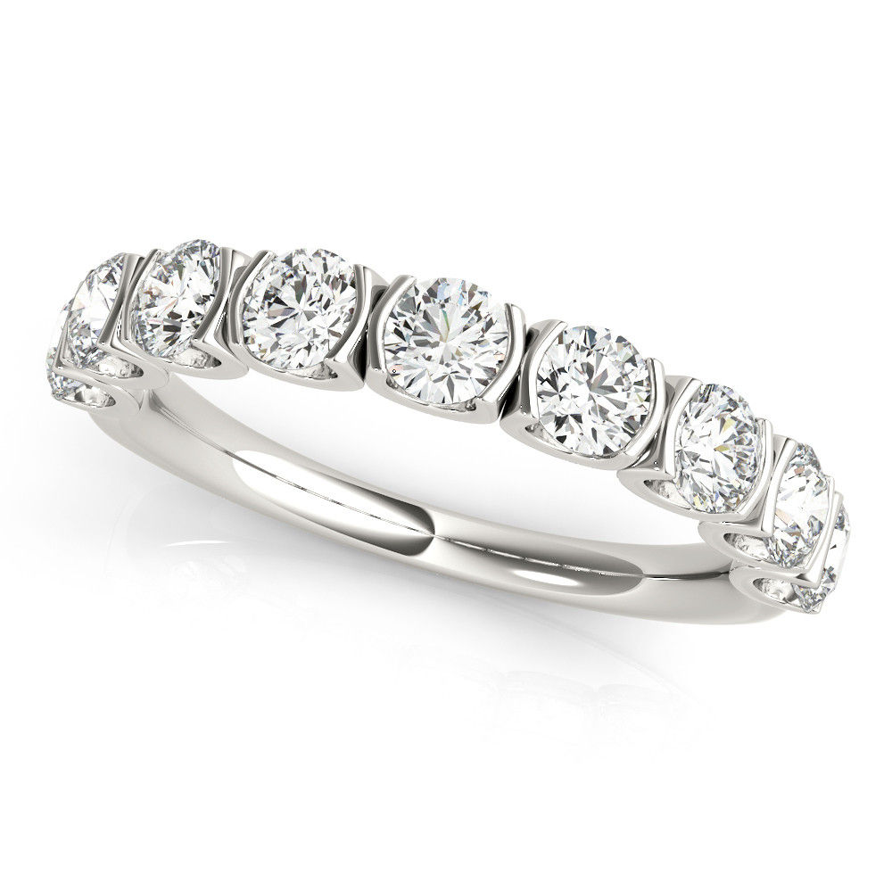 14kt Gold Diamond Bar Set Wedding Band
