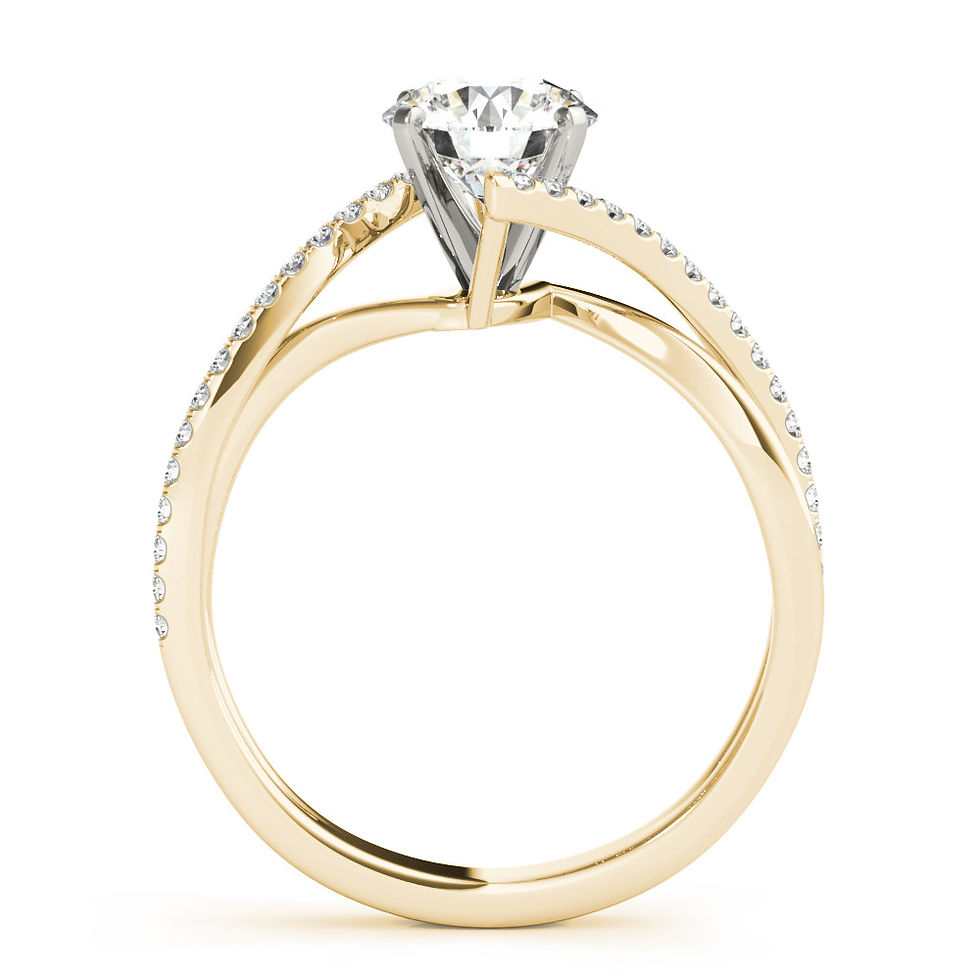 Thumbnail: 14kt Gold Single Row Diamond Engagement Ring.