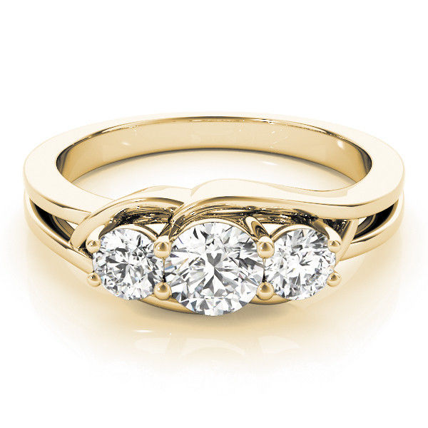 Thumbnail: 14KT Gold Three Stone Diamond Engagement Ring