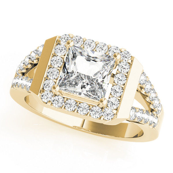 Thumbnail: 14kt Gold Halo Diamond Engagement Ring.