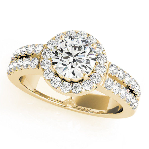 Thumbnail: 14kt Gold Halo Diamond Engagement Ring.