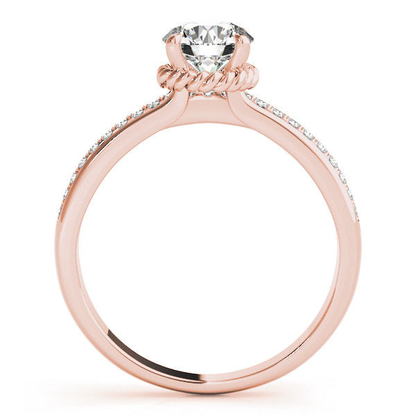 Thumbnail: 14kt Gold Single Row Diamond Engagement Ring.